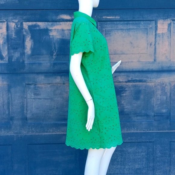 CROWN & IVORY LADIES PURE COTTON GREEN FLORAL DRESS (MIDI) - Picture 13 of 17